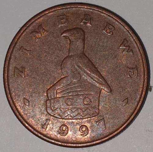 1997 - 1 CENT COIN - ZIMBABWE - (Bronze Plated Steel)